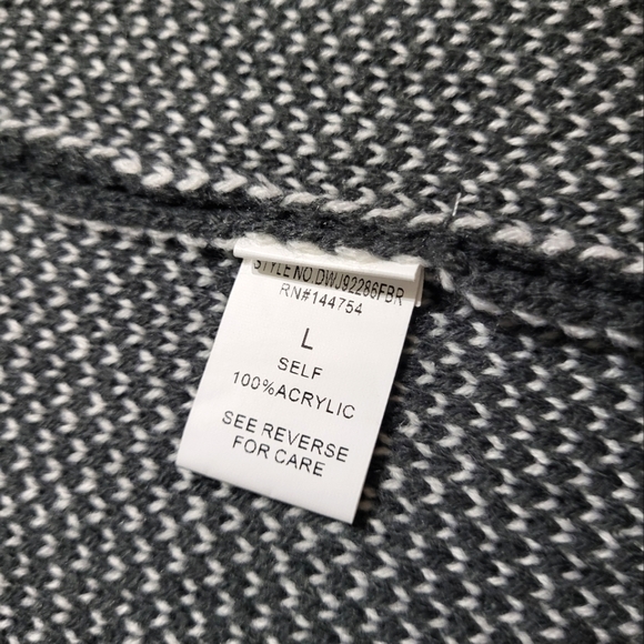 NWOT Fab'rik oversized, open front sweater cardigan fringed hems Sz Lg to XL $88 - Picture 8 of 8